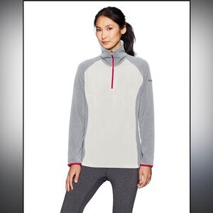 Columbia Gray, White & Dark Pink Glacia Fleece lll 1/2 Zip Pullover Fleece